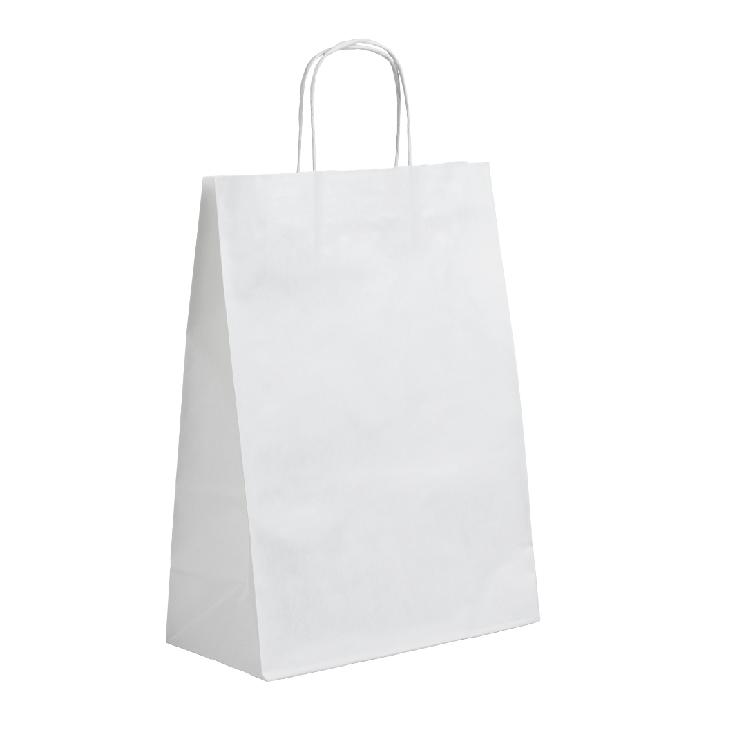 White twisted-handle paper bag